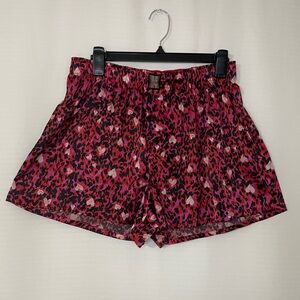Savage X Fenty Pink and Black Leopard Print Athletic Shorts